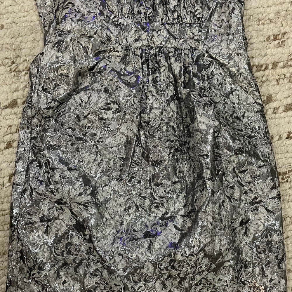 ABS Allen Schwartz Silver Strapless Dress - Picture 6 of 6